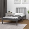 Cama Individual | Cama Para Adultos | Estructura De Cama Madera Maciza De Pino Gris 90x200 Cm Cfw639228