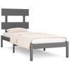 Cama Individual | Cama Para Adultos | Estructura De Cama Madera Maciza De Pino Gris 90x200 Cm Cfw911029