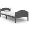 Cama Individual | Cama Para Adultos | Estructura De Cama Madera Maciza De Pino Gris Oscuro 100x200 Cm Cfw862251