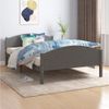 Cama Matrimonial | Cama Para Adultos | Estructura De Cama Madera Maciza De Pino Gris Oscuro 120x200 Cm Cfw142984