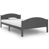 Cama Matrimonial | Cama Para Adultos | Estructura De Cama Madera Maciza De Pino Gris Oscuro 120x200 Cm Cfw142984