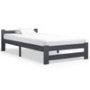 Cama Individual | Cama Para Adultos | Estructura De Cama Madera Maciza De Pino Gris Oscuro 90x200 Cm Cfw486226