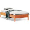 Cama Individual | Cama Para Adultos | Estructura De Cama Madera Maciza De Pino Marrón Cera 75x190 Cm Cfw37361