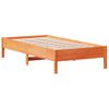 Cama Individual | Cama Para Adultos | Estructura De Cama Madera Maciza De Pino Marrón Cera 75x190 Cm Cfw37361