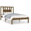 Cama Individual | Cama Para Adultos | Estructura De Cama Madera Maciza De Pino Marrón Miel 100x200 Cm Cfw685024