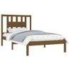 Cama Individual | Cama Para Adultos | Estructura De Cama Madera Maciza De Pino Marrón Miel 100x200 Cm Cfw685024