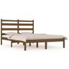 Cama Matrimonial | Cama Para Adultos | Estructura De Cama Madera Maciza De Pino Marrón Miel 200x200 Cm Cfw511707