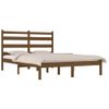 Cama Matrimonial | Cama Para Adultos | Estructura De Cama Madera Maciza De Pino Marrón Miel 200x200 Cm Cfw511707