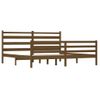 Cama Matrimonial | Cama Para Adultos | Estructura De Cama Madera Maciza De Pino Marrón Miel 200x200 Cm Cfw340637