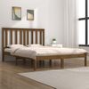 Cama Matrimonial | Cama Para Adultos | Estructura De Cama Madera Maciza De Pino Marrón Miel 200x200 Cm Cfw281646