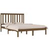 Cama Matrimonial | Cama Para Adultos | Estructura De Cama Madera Maciza De Pino Marrón Miel 200x200 Cm Cfw281646