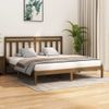 Cama Matrimonial | Cama Para Adultos | Estructura De Cama Madera Maciza De Pino Marrón Miel 200x200 Cm Cfw590666