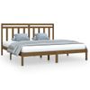 Cama Matrimonial | Cama Para Adultos | Estructura De Cama Madera Maciza De Pino Marrón Miel 200x200 Cm Cfw590666