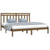 Cama Matrimonial | Cama Para Adultos | Estructura De Cama Madera Maciza De Pino Marrón Miel 200x200 Cm Cfw590666