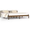 Cama Matrimonial | Cama Para Adultos | Estructura De Cama Madera Maciza De Pino Marrón Miel 200x200 Cm Cfw221538