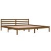 Cama Matrimonial | Cama Para Adultos | Estructura De Cama Madera Maciza De Pino Marrón Miel 200x200 Cm Cfw221538