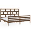 Cama Matrimonial | Cama Para Adultos | Estructura De Cama Madera Maciza De Pino Marrón Miel 200x200 Cm Cfw527290