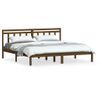 Cama Matrimonial | Cama Para Adultos | Estructura De Cama Madera Maciza De Pino Marrón Miel 200x200 Cm Cfw578067