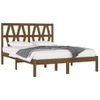 Cama Matrimonial | Cama Para Adultos | Estructura De Cama Madera Maciza De Pino Marrón Miel 200x200 Cm Cfw699059