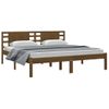 Cama Matrimonial | Cama Para Adultos | Estructura De Cama Madera Maciza De Pino Marrón Miel 200x200 Cm Cfw926972