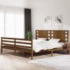 Cama Matrimonial | Cama Para Adultos | Estructura De Cama Madera Maciza De Pino Marrón Miel 200x200 Cm Cfw286741