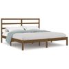 Cama Matrimonial | Cama Para Adultos | Estructura De Cama Madera Maciza De Pino Marrón Miel 200x200 Cm Cfw410492