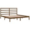 Cama Matrimonial | Cama Para Adultos | Estructura De Cama Madera Maciza De Pino Marrón Miel 200x200 Cm Cfw410492