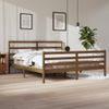 Cama Matrimonial | Cama Para Adultos | Estructura De Cama Madera Maciza De Pino Marrón Miel 200x200 Cm Cfw409750