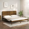 Cama Matrimonial | Cama Para Adultos | Estructura De Cama Madera Maciza De Pino Marrón Miel 200x200 Cm Cfw206472