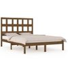 Cama Matrimonial | Cama Para Adultos | Estructura De Cama Madera Maciza De Pino Marrón Miel 200x200 Cm Cfw984118