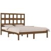 Cama Matrimonial | Cama Para Adultos | Estructura De Cama Madera Maciza De Pino Marrón Miel 200x200 Cm Cfw984118