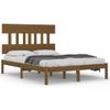 Cama Matrimonial | Cama Para Adultos | Estructura De Cama Madera Maciza De Pino Marrón Miel 200x200 Cm Cfw390506