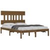 Cama Matrimonial | Cama Para Adultos | Estructura De Cama Madera Maciza De Pino Marrón Miel 200x200 Cm Cfw390506