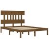 Cama Matrimonial | Cama Para Adultos | Estructura De Cama Madera Maciza De Pino Marrón Miel 200x200 Cm Cfw390506