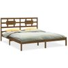 Cama Matrimonial | Cama Para Adultos | Estructura De Cama Madera Maciza De Pino Marrón Miel 200x200 Cm Cfw673538