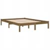 Cama Matrimonial | Cama Para Adultos | Estructura De Cama Madera Maciza De Pino Marrón Miel 200x200 Cm Cfw673538