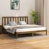 Cama Matrimonial | Cama Para Adultos | Estructura De Cama Madera Maciza De Pino Marrón Miel 200x200 Cm Cfw627616