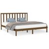 Cama Matrimonial | Cama Para Adultos | Estructura De Cama Madera Maciza De Pino Marrón Miel 200x200 Cm Cfw627616