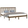 Cama Matrimonial | Cama Para Adultos | Estructura De Cama Madera Maciza De Pino Marrón Miel 200x200 Cm Cfw627616