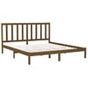 Cama Matrimonial | Cama Para Adultos | Estructura De Cama Madera Maciza De Pino Marrón Miel 200x200 Cm Cfw627616