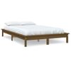 Cama Matrimonial | Cama Para Adultos | Estructura De Cama Madera Maciza De Pino Marrón Miel 200x200 Cm Cfw235565