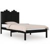 Cama Individual | Cama Para Adultos | Estructura De Cama Madera Maciza De Pino Negra 100x200 Cm Cfw186716