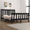 Cama Matrimonial | Cama Para Adultos | Estructura De Cama Madera Maciza De Pino Negra 140x190 Cm Cfw455828