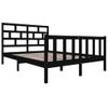 Cama Matrimonial | Cama Para Adultos | Estructura De Cama Madera Maciza De Pino Negro 150x200 Cm Cfw843859