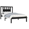 Cama Individual | Cama Para Adultos | Estructura De Cama Madera Maciza De Pino Negro 100x200 Cm Cfw996747