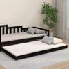 Cama Individual | Cama Para Adultos | Estructura De Cama Madera Maciza De Pino Negro 100x200 Cm Cfw235428