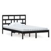 Cama Matrimonial | Cama Para Adultos | Estructura De Cama Madera Maciza De Pino Negro 120x200 Cm Cfw263407