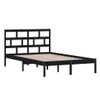 Cama Matrimonial | Cama Para Adultos | Estructura De Cama Madera Maciza De Pino Negro 120x200 Cm Cfw263407