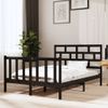 Cama Matrimonial | Cama Para Adultos | Estructura De Cama Madera Maciza De Pino Negro 135x190 Cm Cfw426973