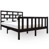 Cama Matrimonial | Cama Para Adultos | Estructura De Cama Madera Maciza De Pino Negro 135x190 Cm Cfw426973